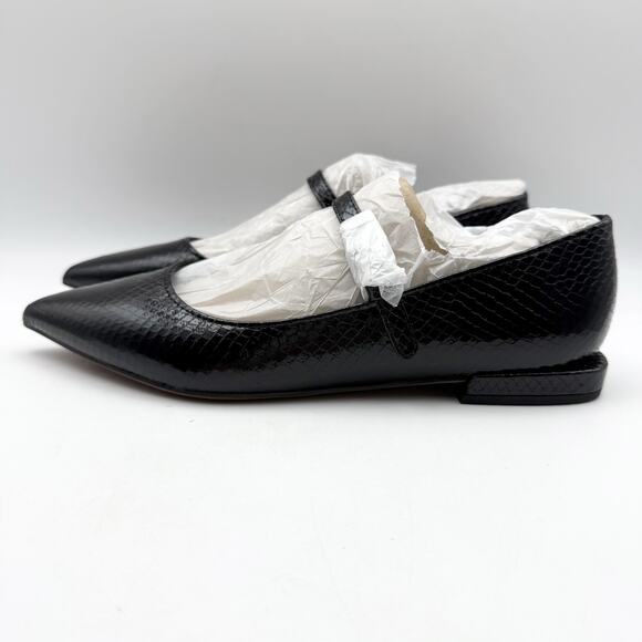 Franco Sarto Womens Nalin Mary Jane Flats US 8 M EU 38.5 Black Snake Print NIB - Picture 8 of 12
